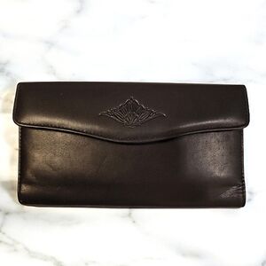 Buxton Women's Genuine Leather Long Bifold Organizer Wallet Black Checkbook